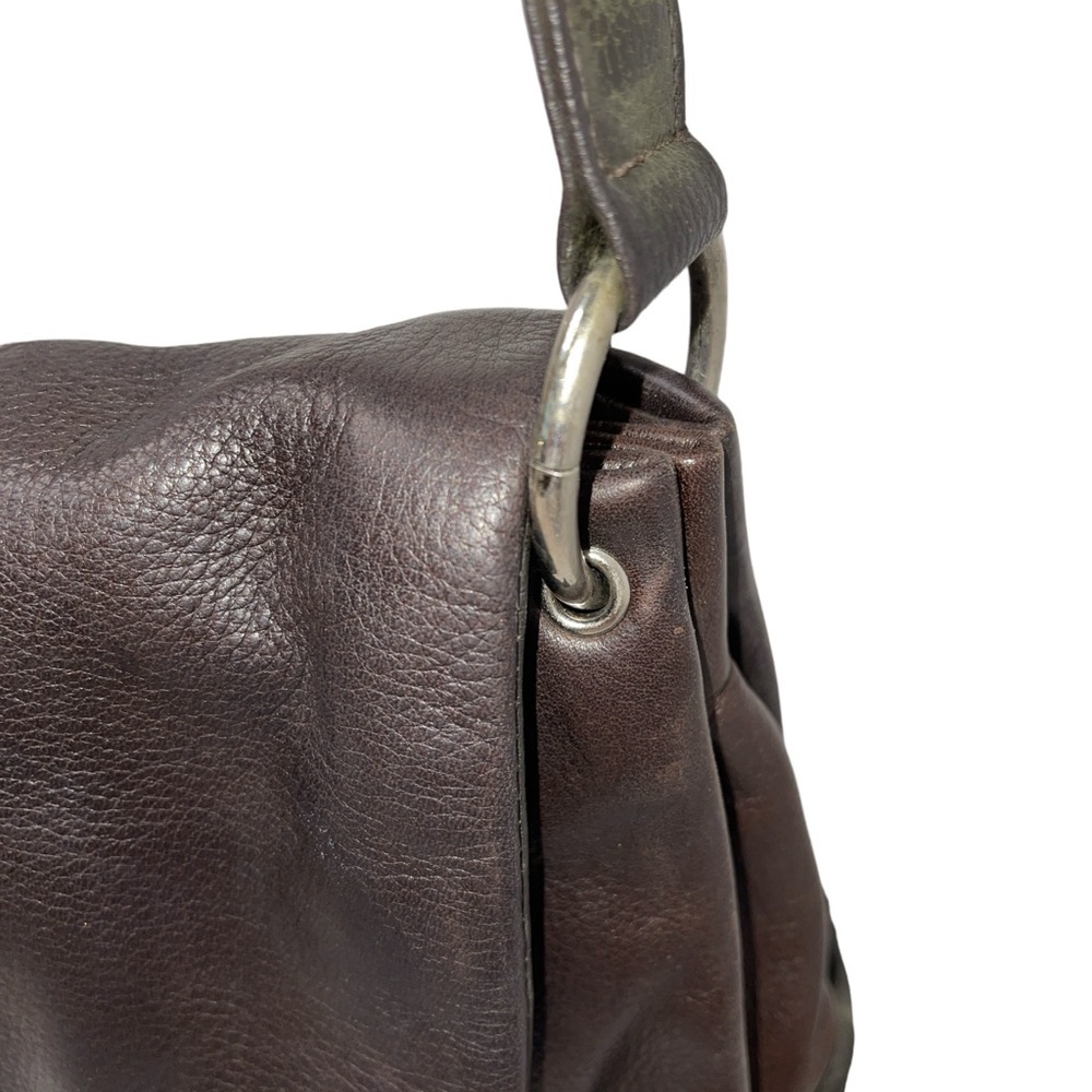 Liz Claiborne Genuine Leather Handbag Deep Brown Shoulder or Hand Held Snap - Picture 3 of 13